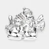 Fashnzfab Metal Snowman Pin Brooch / Pendant 1.8" X 1.7" In Silver