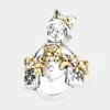 Fashnzfab Metal Snowman Pin Brooch / Pendant In Multi
