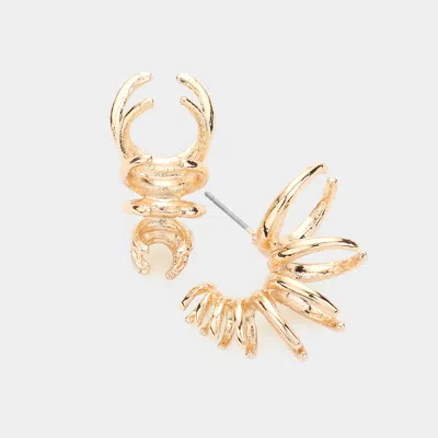 Fashnzfab Metal Spiral Earrings In Gold