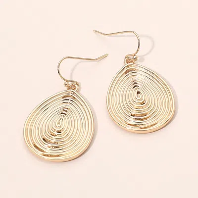 Fashnzfab Metal Spiral Wire Teardrop Dangle Earrings In Gold