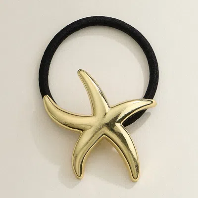 Fashnzfab Metal Starfish Pointed Hair Band In Gold