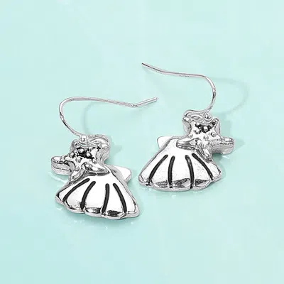 Fashnzfab Metal Starfish Shell Dangle Earrings In Metallic