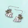 Fashnzfab Metal Starfish Shell Dangle Earrings In Multi