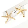 Fashnzfab Metal Starfish Stud Earrings - Gold In Gold
