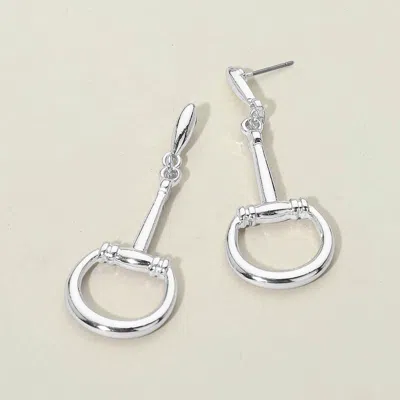 Fashnzfab Metal Stirrup Equestrian Horseshoe Drop Earrings In Orange