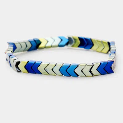 Fashnzfab Metal Stretch Bracelet Blue