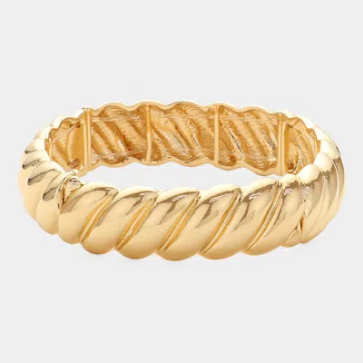 Fashnzfab Metal Stretch Bracelet Gold