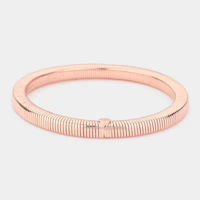 Fashnzfab Metal Stretch Bracelet Rose Gold