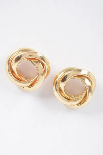 Fashnzfab Metal Stud Earring In Gold