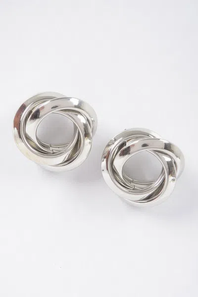 Fashnzfab Metal Stud Earring In Gray