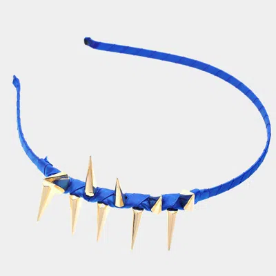 Fashnzfab Metal Stud Headband In Blue