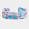 Fashnzfab Metal Studded Celluloid Acetate Cuff Bracelet Gold, Multi In Multi