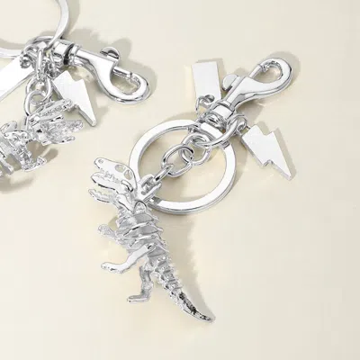 Fashnzfab Metal T-rex Dinosaur Keychain / Bag Charm In Multi