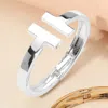 Fashnzfab Metal T Tip Hinged Bangle Cuff Bracelet Silver In Silver