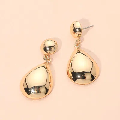 Fashnzfab Metal Teardrop Charm Drop Dangle Earrings In Gold
