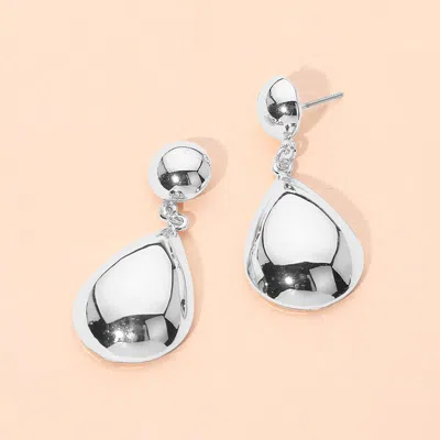 Fashnzfab Metal Teardrop Charm Drop Dangle Earrings In Metallic