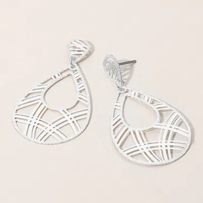 Fashnzfab Metal Teardrop Cutout Dangle Earrings In Multi