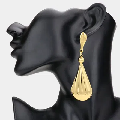Fashnzfab Metal Teardrop Dangle Earrings In Gold