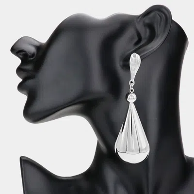 Fashnzfab Metal Teardrop Dangle Earrings In Metallic
