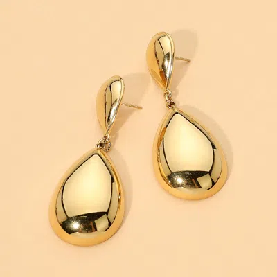 Fashnzfab Metal Teardrop Drop Dangle Earrings In Gold