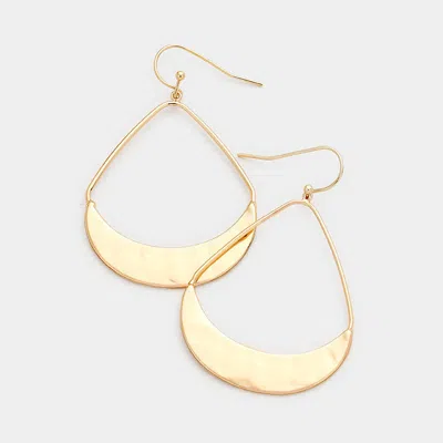 Fashnzfab Metal Teardrop Hoop Shaped Earrings In Gold