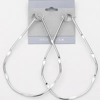Fashnzfab Metal Teardrop Pin Catch Hoop Earrings In Multi