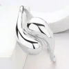Fashnzfab Geometric Metal Teardrop Tip Hinged Bangle Bracelet Rhodium In Multi
