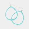 Fashnzfab Metal Thread Teardrop Dangle Earrings In Blue