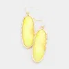 Fashnzfab Metal Trim Abstract Pattern Print Dangle Earrings In Yellow