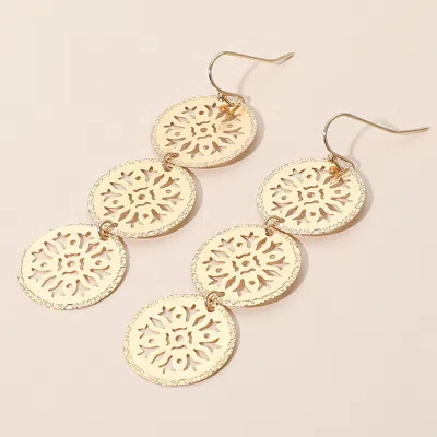 Fashnzfab Metal Triple Snowflake Cutout Link Drop Earrings In Multi