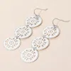 Fashnzfab Metal Triple Snowflake Cutout Link Drop Earrings In Silver