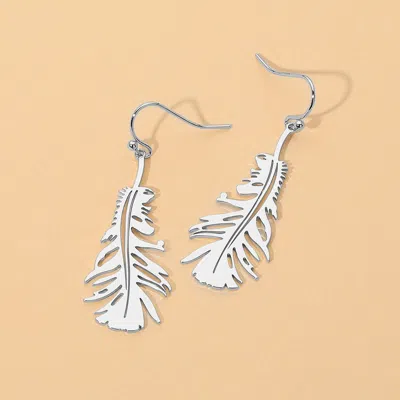 Fashnzfab Metal Tropical Leaf Drop Earrings In Multi
