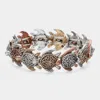Fashnzfab Metal Turtle Stretch Bracelet Three Tone In Multi