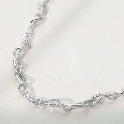 Fashnzfab Metal Twisted Irregular Chain Necklace In Multi