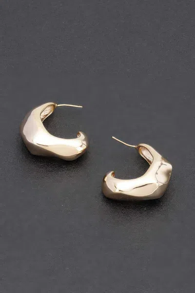 Fashnzfab Metal Vintage Hoop Earrings In Gold