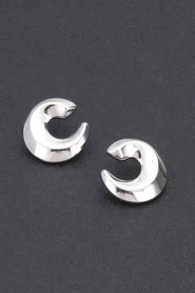 Fashnzfab Metal Vintage Stud Earrings In Silver