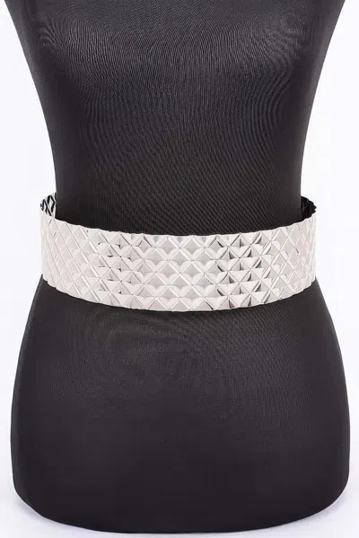 Fashnzfab Metal Waist Belt In Silver