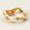Fashnzfab Metal Wavy Hinged Bangle Bracelet In Gold