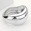 Fashnzfab Metal Wavy Hinged Bangle Bracelet In Metallic