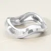 Fashnzfab Metal Wavy Hinged Bangle Bracelet Rhodium In Multi