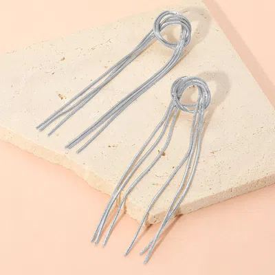 Fashnzfab Metal Wire Loop Knot Drop Earrings In Metallic