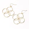 Fashnzfab Metal Wire Open Abstract Dangle Earrings In Gold