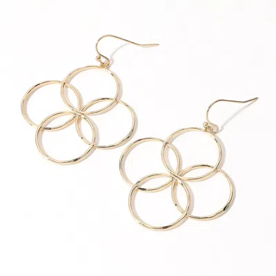 Fashnzfab Metal Wire Open Abstract Dangle Earrings In Gold