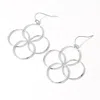 Fashnzfab Metal Wire Open Abstract Dangle Earrings In Silver