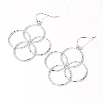 Fashnzfab Metal Wire Open Abstract Dangle Earrings In Silver