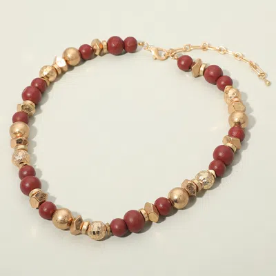 Fashnzfab Metallic Accent Chunky Beaded Statement Necklace In Multi