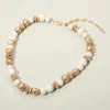 Fashnzfab Metallic Accent Chunky Beaded Statement Necklace In Multi
