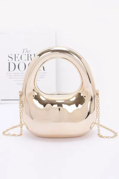 Fashnzfab Metallic Acrylic Bag In Beige