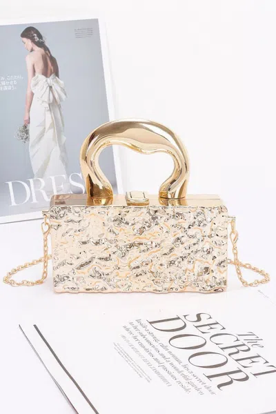 Fashnzfab Metallic Acrylic Bag In Gold