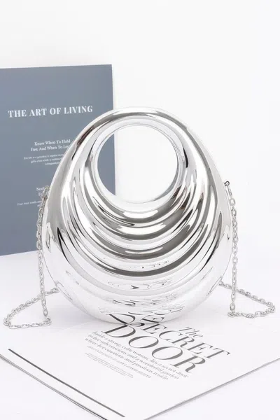 Fashnzfab Metallic Acrylic Bag In Silver